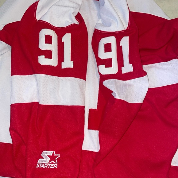 Sergei Fedorov starter Detroit Red Wings Jersey Mens Xl White Sewn 90s Clean nhl - Picture 4 of 8